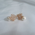 Brinco Noiva Zirconia E Pérola Dourado F Ouro Delicado Luxo