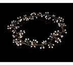 Tiara Arranjo Cabelo Noiva Pérola Fio Strass Dourado Prata