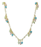 Colar Chocker Pedra Colorido Folheado A Ouro 18k Semi Joia