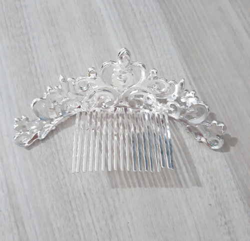 Coroa Tiara Prata Noiva Dama Daminha Strass Debutante Barata