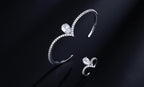 Pulseira Bracelete Prata Com Zircônia Noiva Debutante Gota