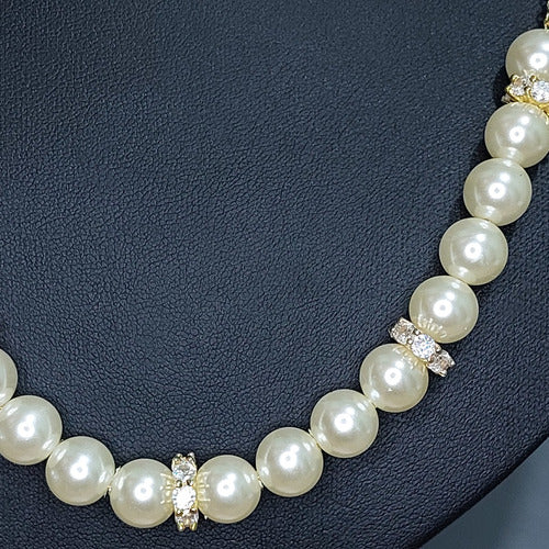 Colar Perola Grande Zirconia Noiva Festa Madrinha Mãe