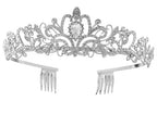 Coroa Tiara Prata Noiva Strass Debutante Barata Com Pente