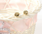 Brinco Concha Do Mar Moda Praia Dourado Folheado A Ouro 18k