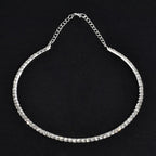Colar Chocker Prata Gargantilha Noiva Festa Debutante 1 Fila