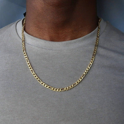 Corrente Masculina Aço Inox Folheada Prata Ou Ouro 60 Cm 4mm