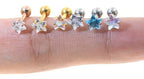 Piercing Tragus Helix Flat Cartilagem Mini Estrela 3 4 5 Mm