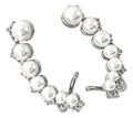 Brinco Ear Cuff Noiva Zirconia Perola Prata Festa Debutante