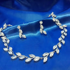 Conjunto Colar E Brinco Noiva Zircônia Prata Festa Debutante