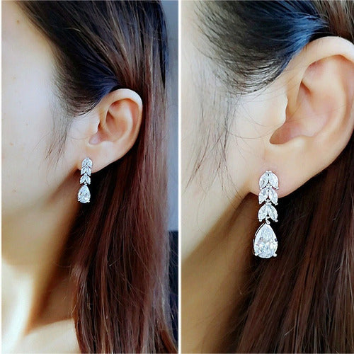 Brinco Noiva Pedra Zirconia Gota Debutante Delicado Pequeno