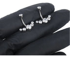 Piercing De Umbigo Pequeno Pedra Strass Aço Cirúrgico