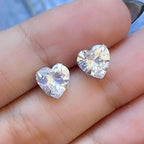 Brinco Pedra Zirconia Coração 6 Mm Prata 925
