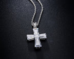 Colar Gargantilha Cruz Crucifixo Noiva Zirconia Prata