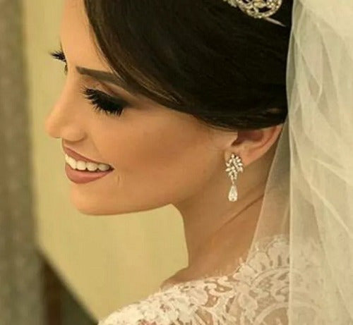 Brinco Pérola E Zirconia Noiva Pequeno Delicado Prata Gota
