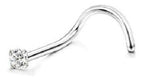Piercing Nariz Nostril Dourado / Prata Pedra Zirconia 1,5 Mm