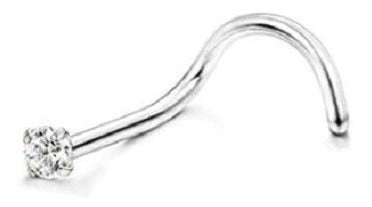Piercing Nariz Nostril Dourado / Prata Pedra Zirconia 1,5 Mm