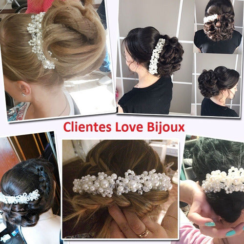 Tiara Arranjo Enfeite Cabelo Noiva Daminha Pérola