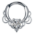 Piercing Para Nariz Septo Indiano Prata Pedra Zirconia