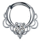 Piercing Para Nariz Septo Indiano Prata Pedra Zirconia