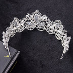 Coroa Tiara Arranjo Cabelo Noiva Strass Prata Prateada Luxo