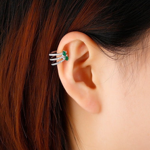 Piercing Argola Falso Fake Pressão Pedra Zircônia Orelha