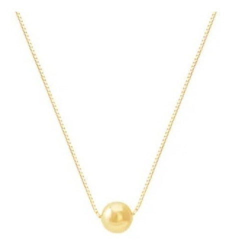 Colar Gargantilha Marina Bola Folheado A Ouro 18k C Garantia