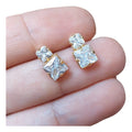 Brinco Zirconia Dama Daminha Dourado F. Ouro 18k Semi Joia