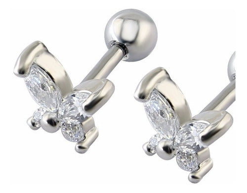 Piercing Tragus Dourado Cartilagem Pedra Mini Borboleta 6mm