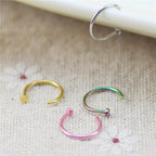 Piercing Nariz Argola Falso Fake Dourado Prata Preto Rosa