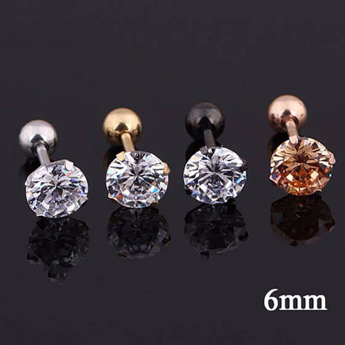 Piercing Tragus Cartilagem Ponto De Luz Dourado 2 3 4 5 Mm