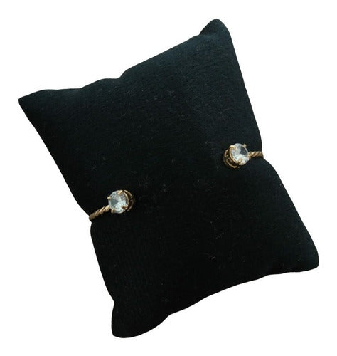 Pulseira Bracelete Dourada F. Ouro 18k Pedra Zirconia