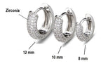 Brinco Argola Pedra Zirconia Prata Pequeno 8 Mm