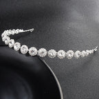 Tiara Enfeite Testeira Cabelo Noiva Dama Prata Strass Barato