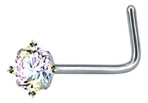 Piercing Nariz Nostril Quadrado Pedra Zirconia 3mm Furtacor