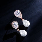Brinco Noiva Zirconia E Pérola Dourado Delicado Luxo Barato