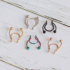 Piercing Nariz Septo Argola Falso Dourado Prata Preto Aço