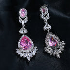 Brinco Zirconia Rosa Pendurado Formatura Festa Madrinha