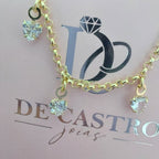 Pulseira Bracelete Dourada  Banhado A Ouro Zirconia Coração