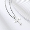 Corrente Masculina Pingete Cruz Aço Inox Preta Prata 60 Cm