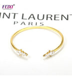 Pulseira Bracelete Dourada Com Zircônia Noiva Debutante Gota