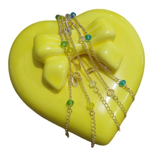 Pulseira Pingentes Fundo Do Mar Folheado Ouro Semi Joia