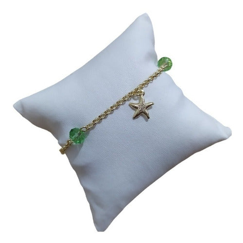 Pulseira Pingentes Fundo Do Mar Folheado Ouro Semi Joia