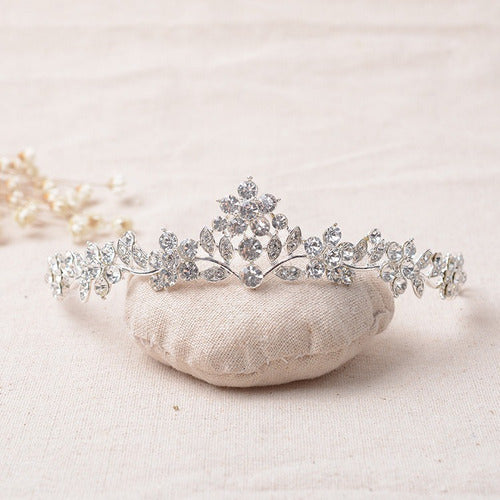Coroa Dama De Honra Daminha Strass Prata Debutante Noiva