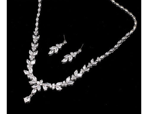 Colar E Brinco Noiva Zircônia Dourado Festa Debutante Luxo