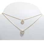 Colar Duplo Coração Micro Zirconia Banhado Ouro Com Garantia
