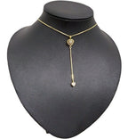 Colar Gravatinha Coração Zirconia F. Ouro 18k Dourado