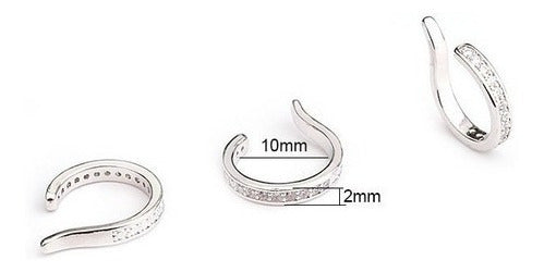 Piercing Argola Falso Fake Pressão Pedra Zircônia Orelha