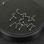 14 Piercing Nariz Nostril Aço Pedra Zirconia 2 Mm Atacado