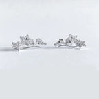 Brinco Ear Cuff  Pedra Zirconia Prata Dourado Estrela Pequen