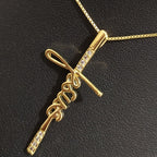 Colar Cruz Crucifixo Jesus Zirconia Dourado F. Ouro 18k